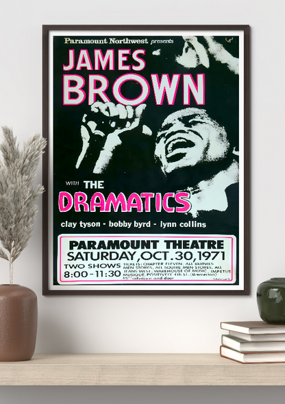 James Brown at Paramount Theatre framed poster