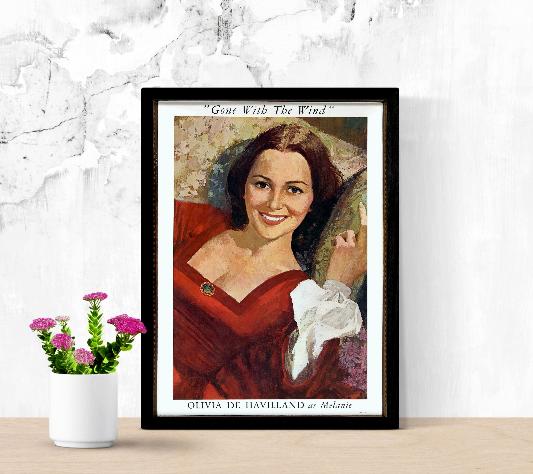 Olivia de Havilland Gone With The Wind framed poster