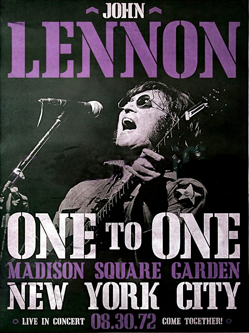 John Lenon One To One at Madison Square Garden paper poster