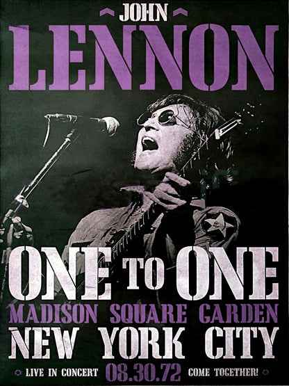 John Lenon One To One at Madison Square Garden paper poster