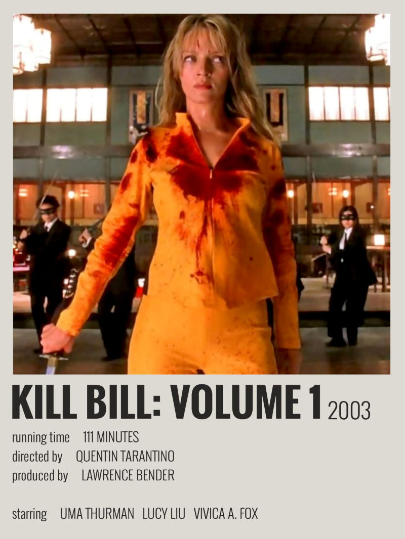 Kill Bill Vol. 1 minimalist paper poster