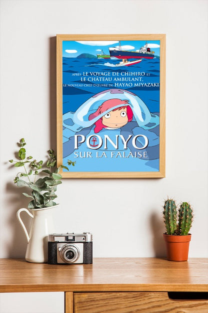 Ponyo sur la palaise - framed poster