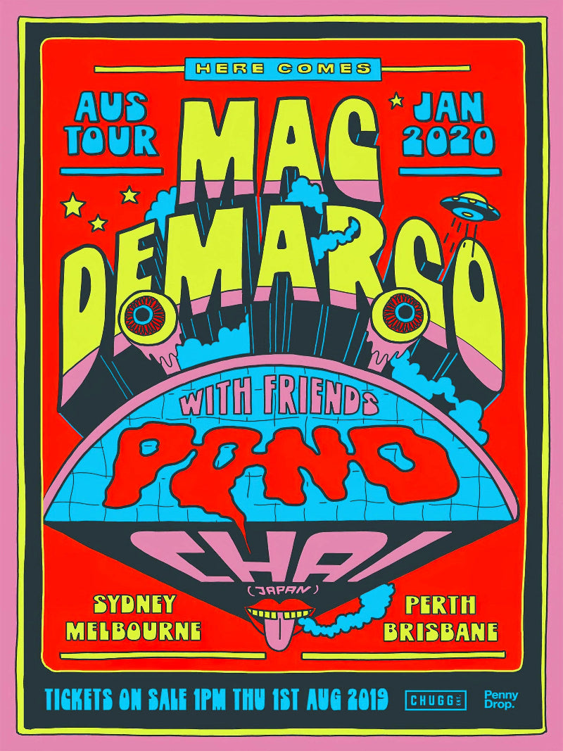 Mac DeMarco Australian Tour Jan 2020 paper poster