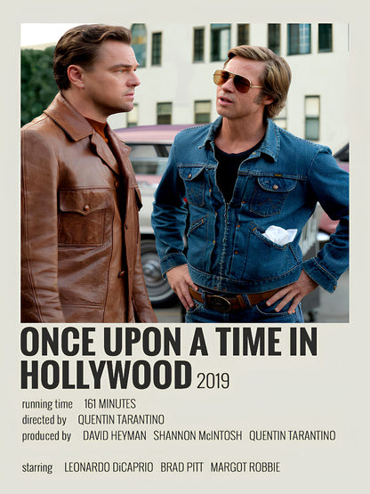 Once Upon A Time In Hollywood minimalist paper poster
