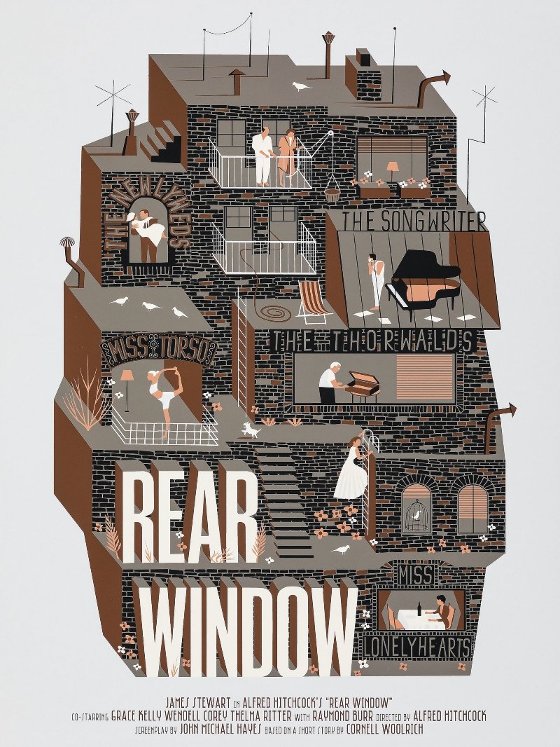 Rear Window paper poster