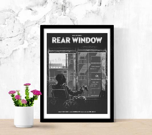 Rear Window framed poster