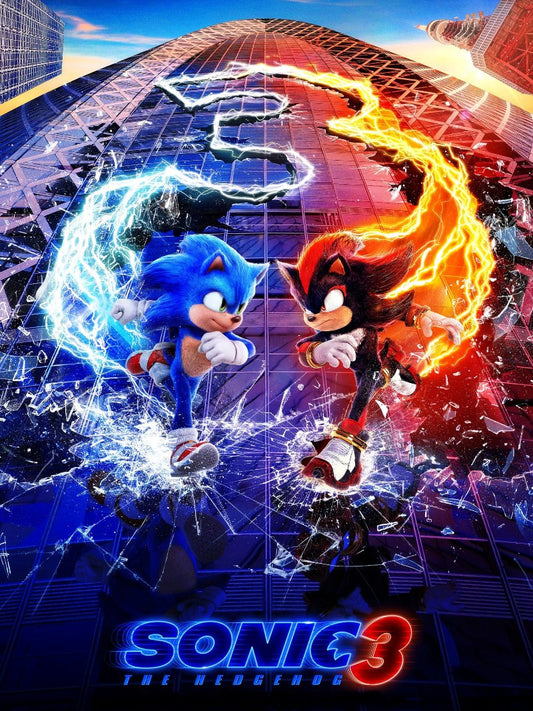 Sonic The Hedgehog 3 paper poster