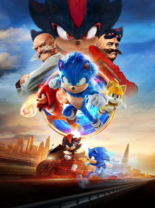 Sonic The Hedgehog 3 paper poster