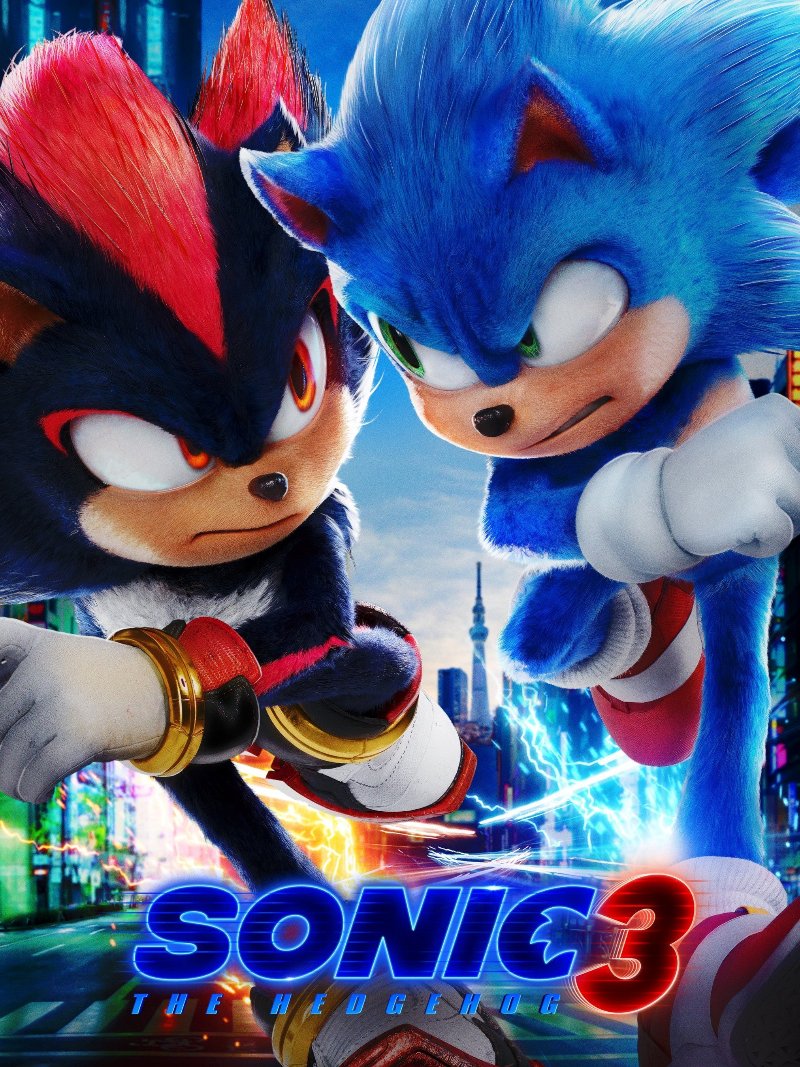 Sonic The Hedgehog 3 paper poster