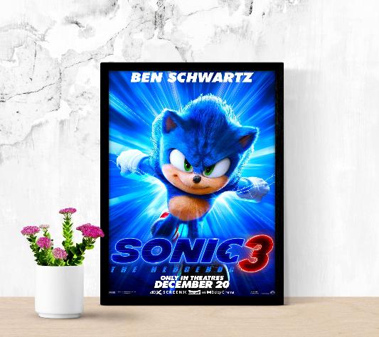 Sonic The Hedgehog 3 framed poster