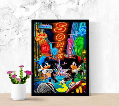 Sonic The Hedgehog 3 framed poster