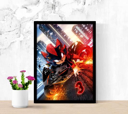 Sonic The Hedgehog 3 framed poster