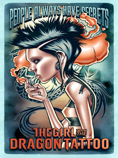 The Girl With Thw Dragon Tatoo Wall Art paper poster