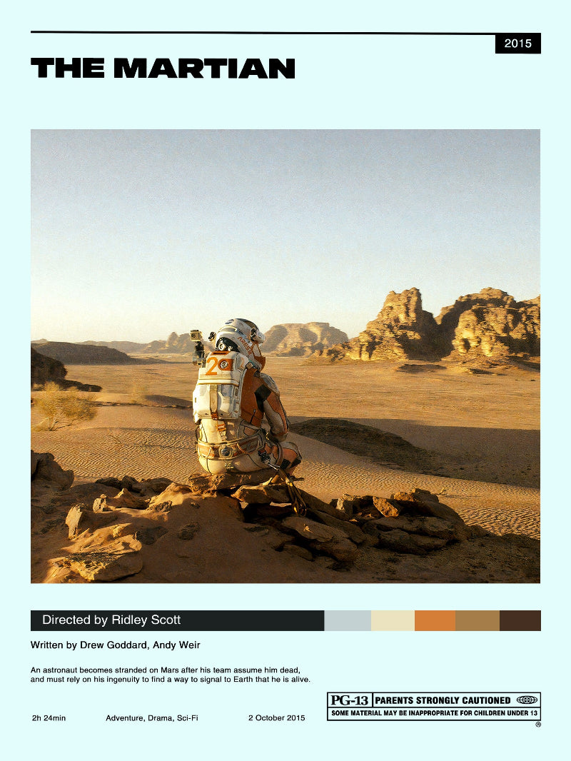 The Martian minimalist paper poster